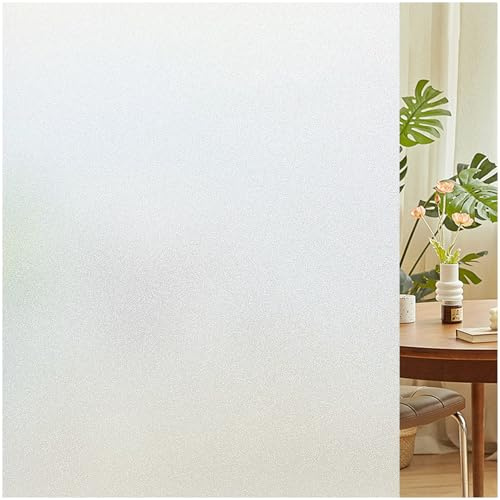 Lifetree Frosted Window Film Privacy Opaque Film for Glass Windows 44.5×200 cm Static Cling Non-Adhesive Frosting Film UV Sun Blocker for Home Office Bathroom
