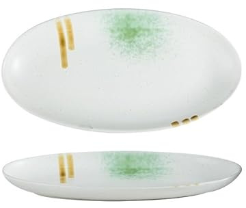 GENHAOSAN Plates Japanese Fish Plate Ceramic Fish Plate Household Tableware Rectangular Plate Dinner Dinnerware(C)