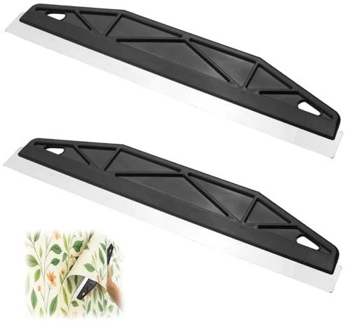 2PCS Paint Trim Guard,12inch Stainless Steel Paint Shield Wallpaper Scraper, Paint Guard Cutting in Edging Tools for Cutting in Precision Paint Smearing Cutting Repairing Painting, Guide & Measurement