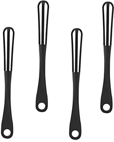 BAZEITFLOW 4 piezas Batidor Manual de Huevo Mezclador de Mano Ergonómico de PP Resistente Batidor de Leche y Crema para Cocina y Duradero Reutilizable