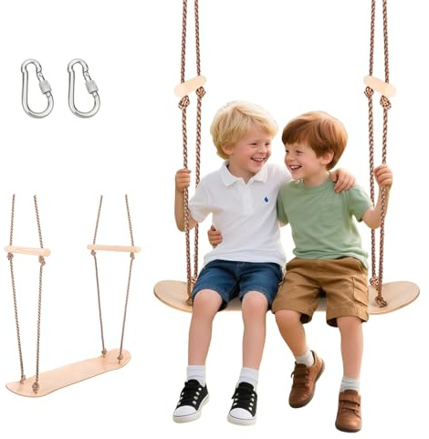 Vinteky Skateboard Schaukel Outdoor Kinder - Langlebig, Wetterfest, Stehen und Sitzen - Skateboardschaukel Zubehör Holz - Schiffsschaukel, Doppelschaukel bis 150kg, Gartenschaukel