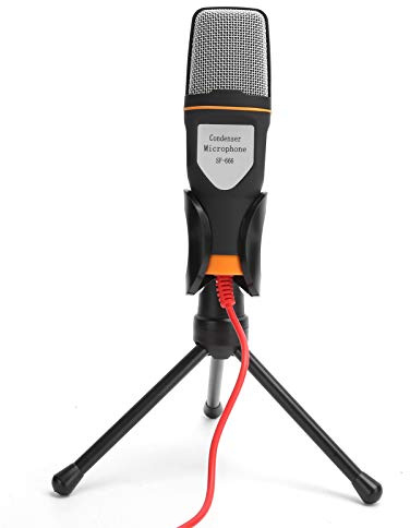 BAFOVY Kabelgebundenes Mikrofon-Set, Kondensatormikrofon mit Stativ, Hohe Empfindlichkeit für Online-Meetings und Streaming (Black)