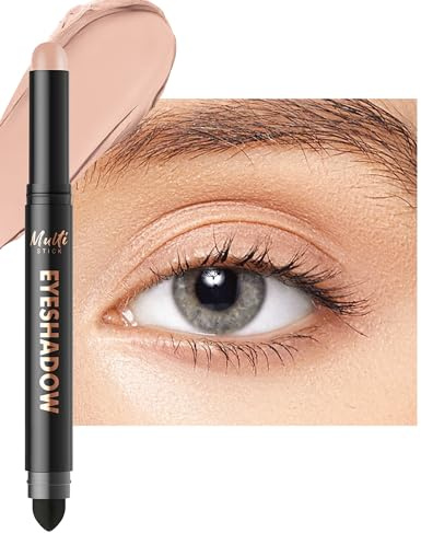 Nude Lidschatten Stick Matte, Drehbar Creme Eyeshadow Stick Wasserfester | Weicher Seidige Lidschatten Langanhaltend, Hochpigmentiert Lidschattenstift Crayon Primer mit Smudger, Geschenke für Frauen