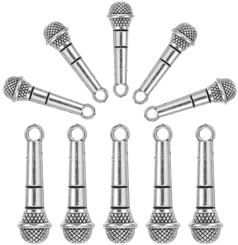 ERINGOGO Lot de 10 Microphones Miniatures pour Maison de Poupée Modèle Miniature en Plastique Noir Accessoires Décoratifs Réalistes