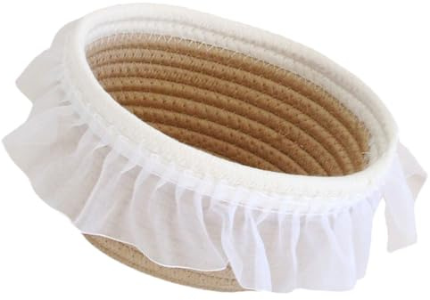 JOINPAYA Petit Panier en Corde de Coton Tressée pour Rangement à Domicile, Panier Portable et Organisé pour Salle de Bain et Bureau, Dimensions 17,5x15x9 Cm