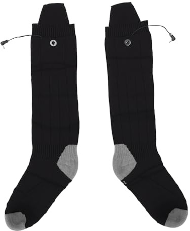 Omquot - Calcetines calefactores negros lavables con batería recargable, 4 niveles de calefacción para esquí al aire libre
