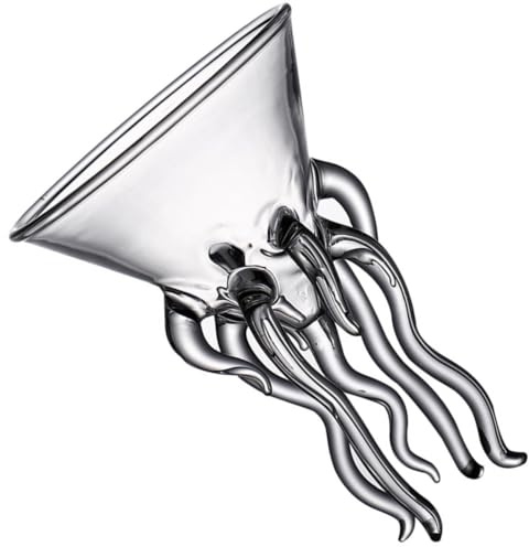 SWETRACE Bicchiere da Cocktail 150ml Pratico e Facile da Pulire in Vetro Trasparente a Forma di Polpo Infrangibile per Banchetti e Matrimoni Eleganti