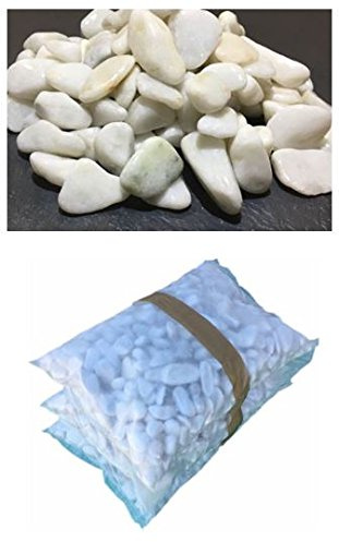 RÚSTICOS Pack 3 Sacos DE 25 KG DE Canto RODADO Blanco Mediano 25/40 MM - Piedra Decorativa Blanca