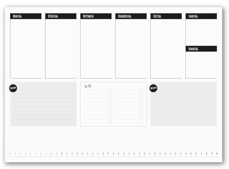 younikat Schreibtischunterlage Wochenplaner DIN A2 40 Blatt - dv543 | für Termine, für Notizen, für Büro, für Aufgaben, To-dos und Prioritäten strukturiert planen