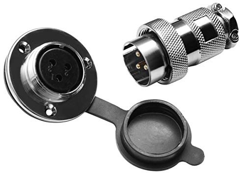 42mm Hochstrom Einbau Borddurchführung Steckverbindung Einbaustecker 2-12 Pin Max. 250V/25A (4 Pin, Buchse Innen)