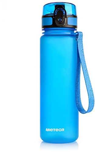 meteor Tritan leckfrei Trinkflasche BPA frei und spülmaschinenfest - leicht und robust dichte Wasserflasche mit Fruchteinsatz - 500/800/1500 ml Sport bottle für Fitness, Outdoor und Schule