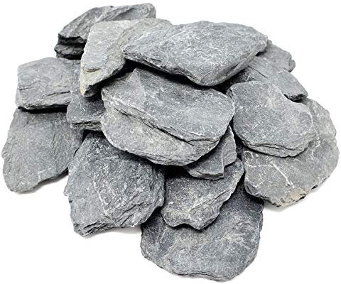 Capcouriers Small Slate Stones (Slate Stones 2 LBS) - Natural Slate Rocks - Range from 1 to 2 inches (Stones are Dusty)