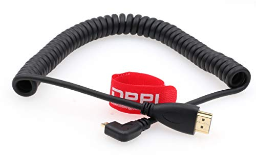 DRRI Links-rechtwinkliger Typ D Stecker Micro HDMI auf HDMI 1080P HDTV-Kabel für Kameras, rechtwinklig