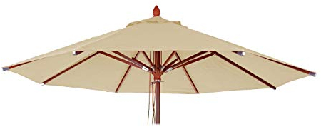 Mendler Ersatz-Bezug für Gastronomie Holz-Sonnenschirm HWC-C57, Sonnenschirmbezug, rund Ø3m Polyester 3kg - Creme