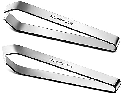 GudGmtoy 2 Pcs Fish Tweezers for Fish Bone Fish Scaler Removers Stainless Bone Remover Tweezers for Professional Removing Fish Bones and Pulling Out Chicken Feathers