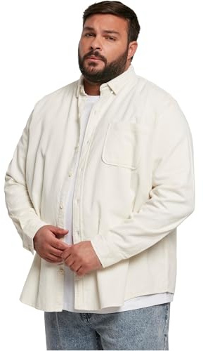 Urban Classics Herren Corduroy Shirt Hemd, whitesand, L