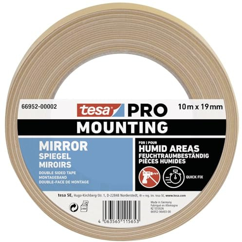 tesa Mounting PRO Spiegel 66952-00002-00 Montageband Weiß (L x B) 10m x 19mm 1St.