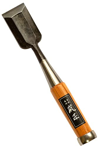 RANSHOU Japanese Chisel 36mm 1-3/8 Oire Nomi, Professional Wood Chisel for Woodworking, Japanese Red Oak Handle, Made in JAPAN