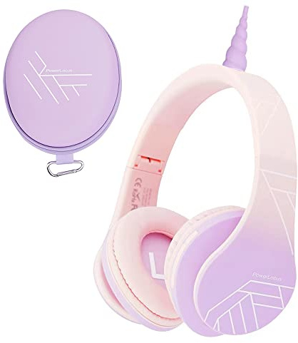 PowerLocus P2 Kids Headphones Wireless, Bluetooth Headphones for Kids Over Ear with Volume Limit 85DB, Built-in Microphone, Foldable, Carry Case, Micro SD/TF for iPhone/iPad/Laptop/PC/TV