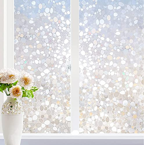 ForenTex Vinilos para Ventanas Opaco Piedra Translúcido 140CM X 200CM | No Adhesivo, Decorativo, Protege Privacidad