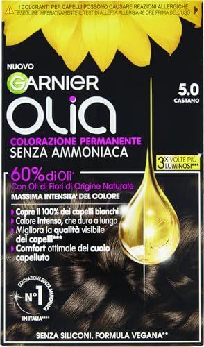 Garnier Olia Haarfarbe, ohne Ammoniak, deckt 100% weißes Haar ab, vegane Formel, Braun