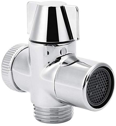 Générique Vanne de Derivation 3 Voies Robinet Inverseur d'eau Té Adaptateur Pommeau De Douche Connecteur M22 * 1 Filetage Femelle Inverseur Vanne Salle De Bains Accessoires Trois Joints
