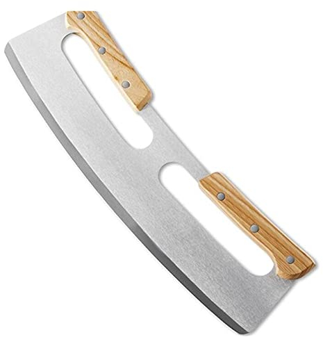 pizza cutter 36CM Kitchen Pizza Cutter Stainless Steel Wooden Double Handle Pizza Cutter Dough Slicer pizza slicer