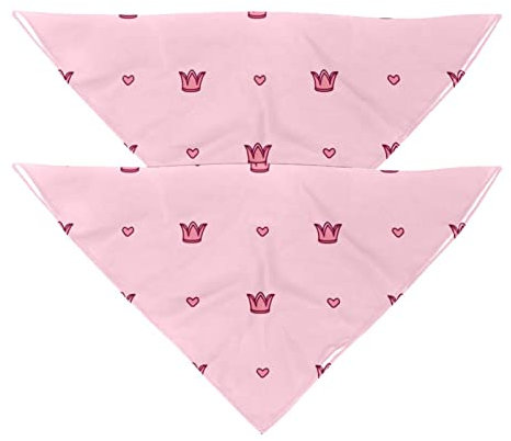 Hundehalstuch, Prinzessinnen-Krone, Pink, Mädchen, Jungen, Haustier-Lätzchen, Hundeschal, waschbar, Zubehör für kleine, mittelgroße und große Hunde, Welpen, Katzen, Haustiere, 2 Stück
