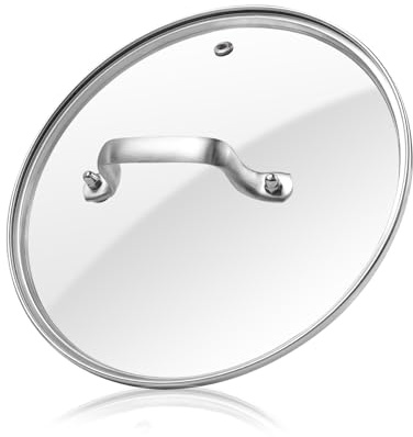 Antrader Tempered Glass Lid,10 Glass Covers for Pots,Pans and Skillets,1Set,Clear
