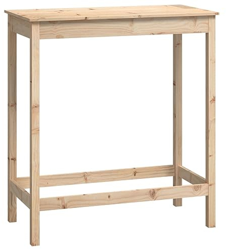 vidaXL Mesa Alta de Bar Madera Maciza de Pino 100x50x110 cm