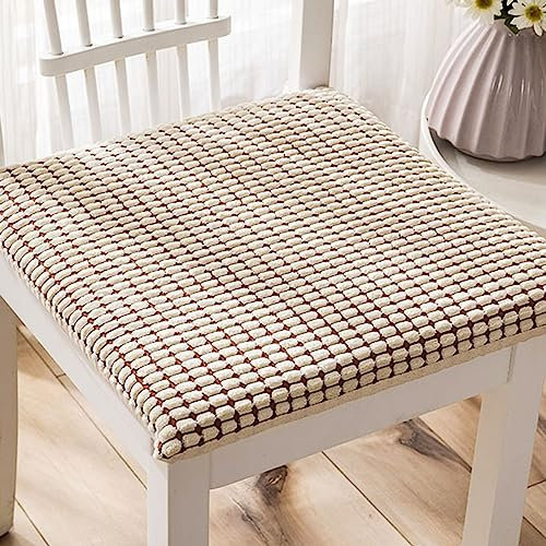 Sitzkissen Esszimmerstuhl 2er/4er/6er Set, Stuhlkissen 40x40 mit BäNder, Sitzpolster Stuhl Eckig Vintage Sitzkissen KüChenstuhl Bunt, Waschbar und Abnehmbar Stuhlauflage