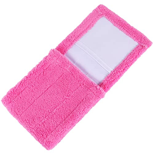 Ipetboom 2pcs Microfiber Mop Head Covers Coral Fleece Mop Pad Refill for Household Cleaning Easy to Replace Washable Suitable for Tiles Hardwood Red