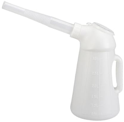 perfk Jarra de Aceite con, Jarra dispensadora de Aceite de Motor, Mango ergonómico, Recipiente medidor de Aceite con Tapa para fluidos automotrices, 3L