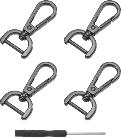 QUARKZMAN Schwenk-Karabinerhaken, D-Ring Abnehmbarer Schnapphaken Metall-Karabinerhaken mit Schraubendreher für die Herstellung von Geldbörsenanhängern