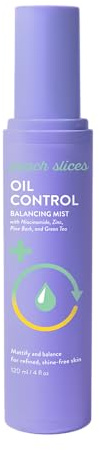 Peach Slices - Oil Control Balancing Mist (4 oz) - Mattify & Balance - Refined, Shine-Free Skin - Niacinamide, Zinc, Pine Bark, Green Tea - Face Mist - Vegan, Cruelty Free, Korean Skin Care & Beauty