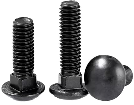 5-10 Stück M4 M5 M6 Schlossschraube Edelstahl 304 mit schwarzem Fachwerk, rundem Kopf und quadratischem Hals, Schlossschraube(20mm(L),M4 10PCS)