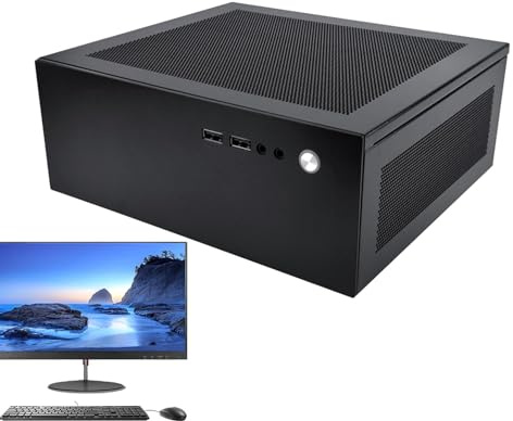 Caja de PC - Pequeña caja de PC Mesa, carcasa de PC con ventiladores | Carcasa de PC con chasis de protección resistente, chasis de ordenador con diseño pequeño para estudiantes, usuarios, Negro , Se