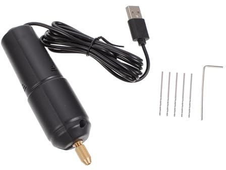 1 Juego minitaladro electrico brocas para trabajar la madera taladro de mano para giratorio taladro manual ahoyadora manual taladro de perla taladro de carga USB cobre Black DOITOOL