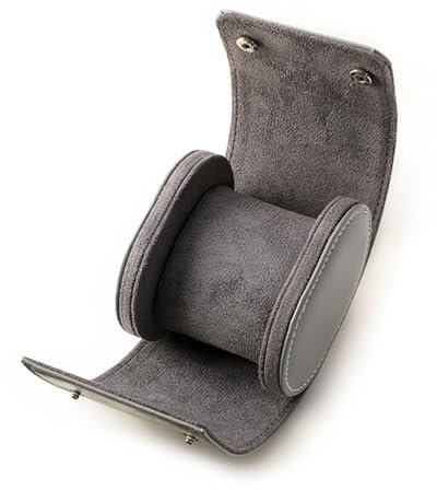 WJUHYGTF Rotolo di Orologio in Pelle PU di Lusso A 1 Slot, Custodia da Viaggio per Confezione Regalo Rotolo di Compleanno di Natale Custodia per Orologio Fatta A Mano,Grigio