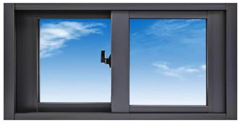 Black Household Bathroom Window with Lock and Screen, Horizontal Sliding Shed Windows Double Panel, Flush Mount Mobile Home Windows & Basement Window, Custom Size(WxH 42x14in/105x35cm)