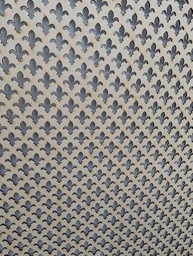 Radiator Cabinet Wall Decorative Screening-Grille- Perforated Fleur de lis 3mm Thick MDF Panel (Size 620mm x600mm) FDL Pattern