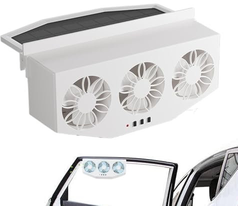 Car Exhaust Fan - Window Vent Radiator | Solar Powered Car Ventilator | Solar Exhaust Fan | Power | Power Window Radiator Fan | Auto Cooler Safe Outlet Purifier For