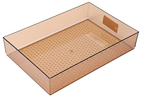 PerGar Organisateur de Tiroir D'argenterie, Plateau de Couverts de Cuisine en Plastique, Plateau D'ustensile pour Cuillères de Cuisine (Tailles de café)
