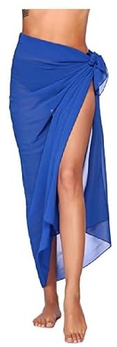 haetair Beach Sarong Cover Up Women Chiffon Wrap Skirt Lightweight | Lightweight chiffon beach sarong with adjustable tie design, versatile cover-up for swimwear, skirts, shawls and vacations