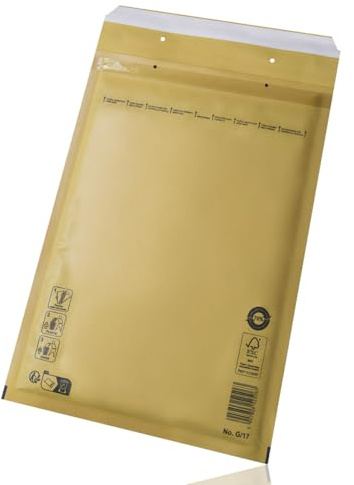 Switory 25 sobres acolchados con burbujas G7 (250 x 350 mm) 17/G, color blanco, aptos para DIN A4 + / C4, embalaje de envío con cierre autoadhesivo