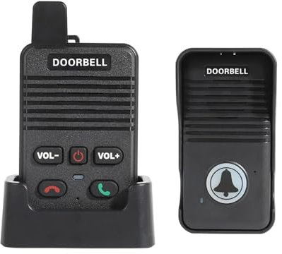TIEOAXFT Interphone Vocal sans Fil Duplex, Sonnette for Maison, 200M, avec Batterie Rechargeable, interphone for Chambre d'appartement, Usine et Bureau(5 and 1 Black)