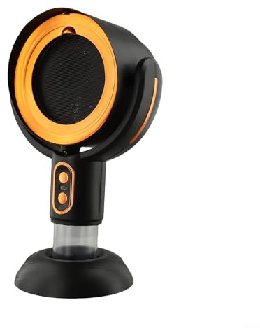 Opatiny Cappa da cucina ricaricabile USB con filtro rimovibile, 2 impostazioni di velocità, batteria da 3000 mAh, ventilatore da tavolo 45 dB rumore (nero oro)