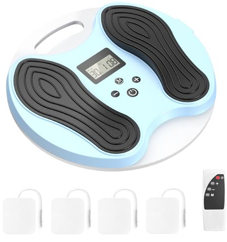 Wiederaufladbar Durchblutungs-Stimulator Durchblutung Maschine Tragbares TENS&EMS Fußmassagegerät für Neuropathie Entspannung und Schmerzlinderung mit 4 Gel-Pads