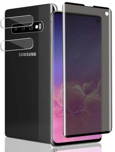 Jaavkkma 9H Sichtschutz Schutzfolie für Samsung Galaxy S10 4G Panzerglas [1 Stück] + Kamera Schutzglas [2 Stück], Bläschenfrei, Anti-Spy Gehärtetes Glas Displayschutzfolie für Galaxy S10 4G