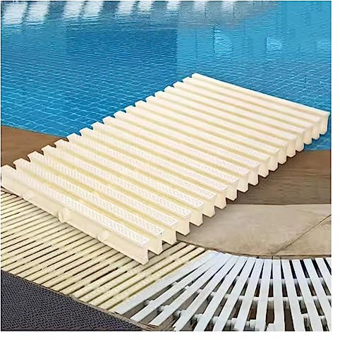 Lot de 7 grilles de drainage pour piscine en ABS - Épissures emboîtables à 360° pour trop-plein de garage et de piscine - 19,8 x 99,1 cm - Solution de drainage routier